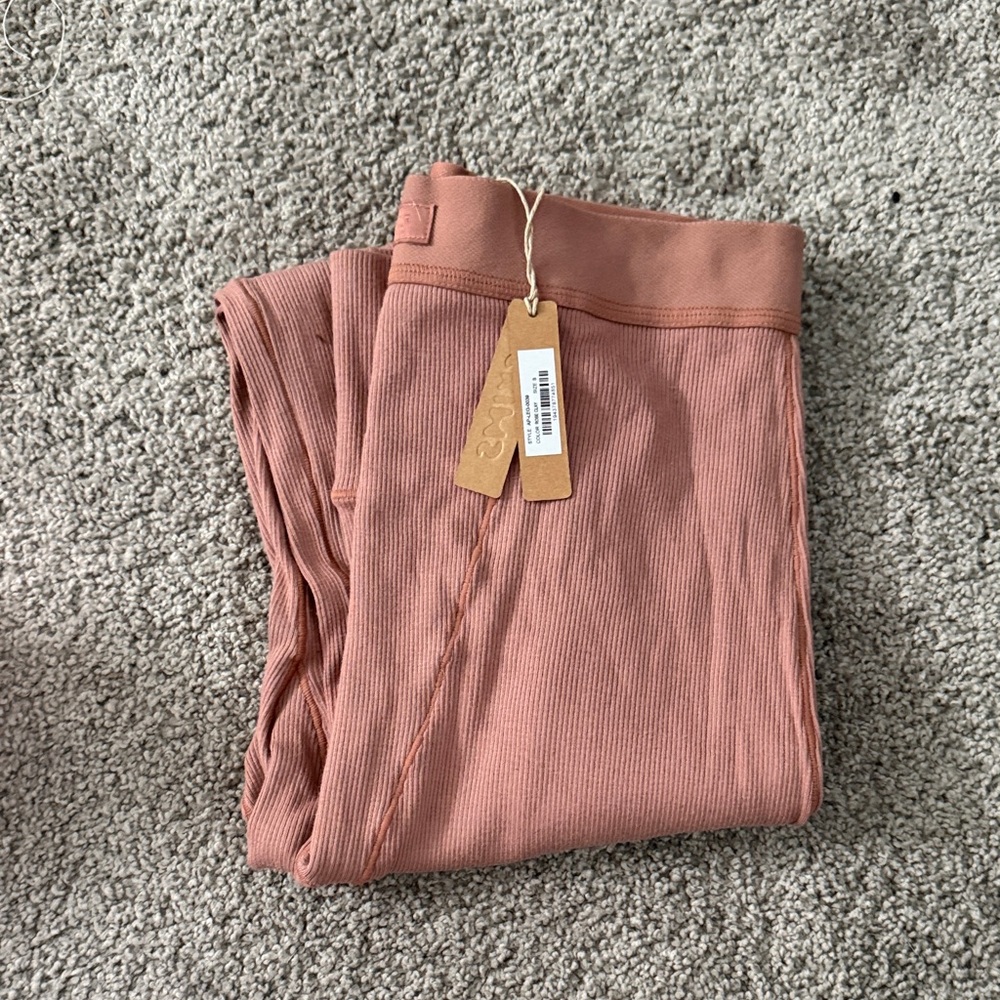 Skins Ribbed High-Waist Leggings in Dusty Rose